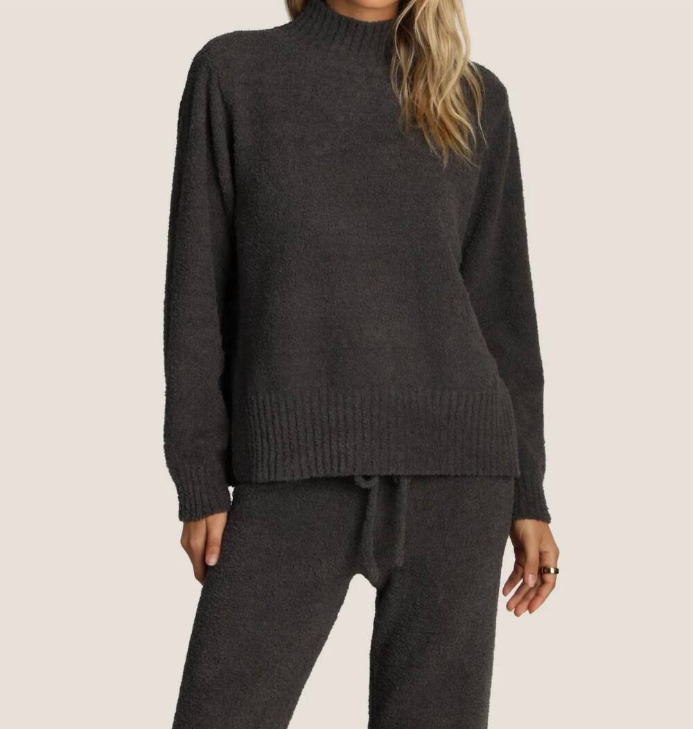 NEW DYLAN mock pullover sweater in charcoal